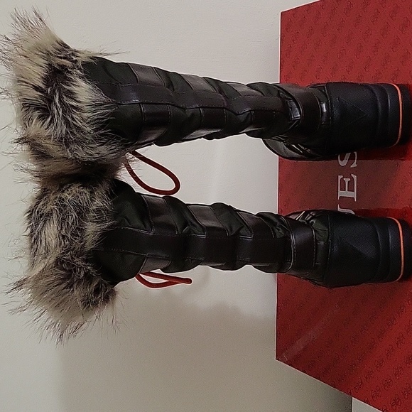 Guess Tall Winter Tie Up Boots - Picture 5 of 12